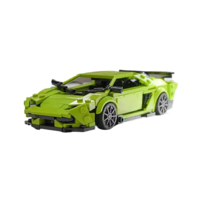 

Car Building Block Rambo Green Bull Gini Svj Sports Car Model Assembly Toy Compatible Small Particle Set