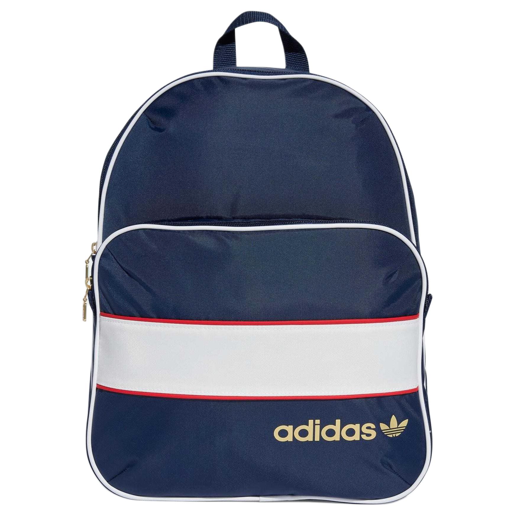 Adidas Originals Fashion Sports Patchwork Design Zipper Closure Backpack Unisex Backpack Night-Indigo IX7436 Midnight Indigo