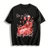 Skeleton In Coffin Rose Print Top Dark Romantic Niche Design T-Shirt Pure Cotton T-shirt