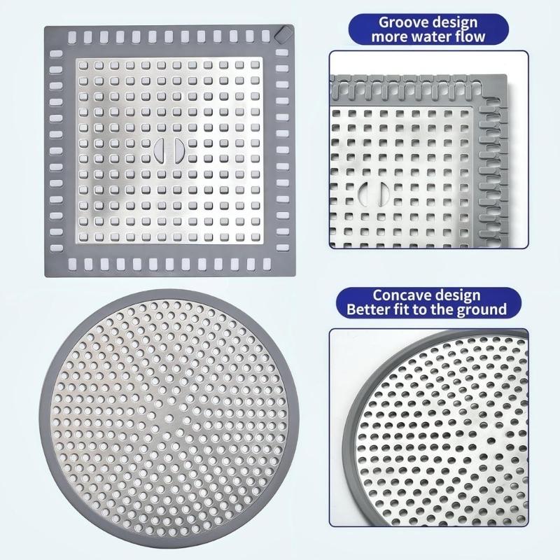 Pack of 2 Hair Catcher Drain Cover 5inch rustless Construction Sink Catches Standard Fit for Sink Tub Shower Applications