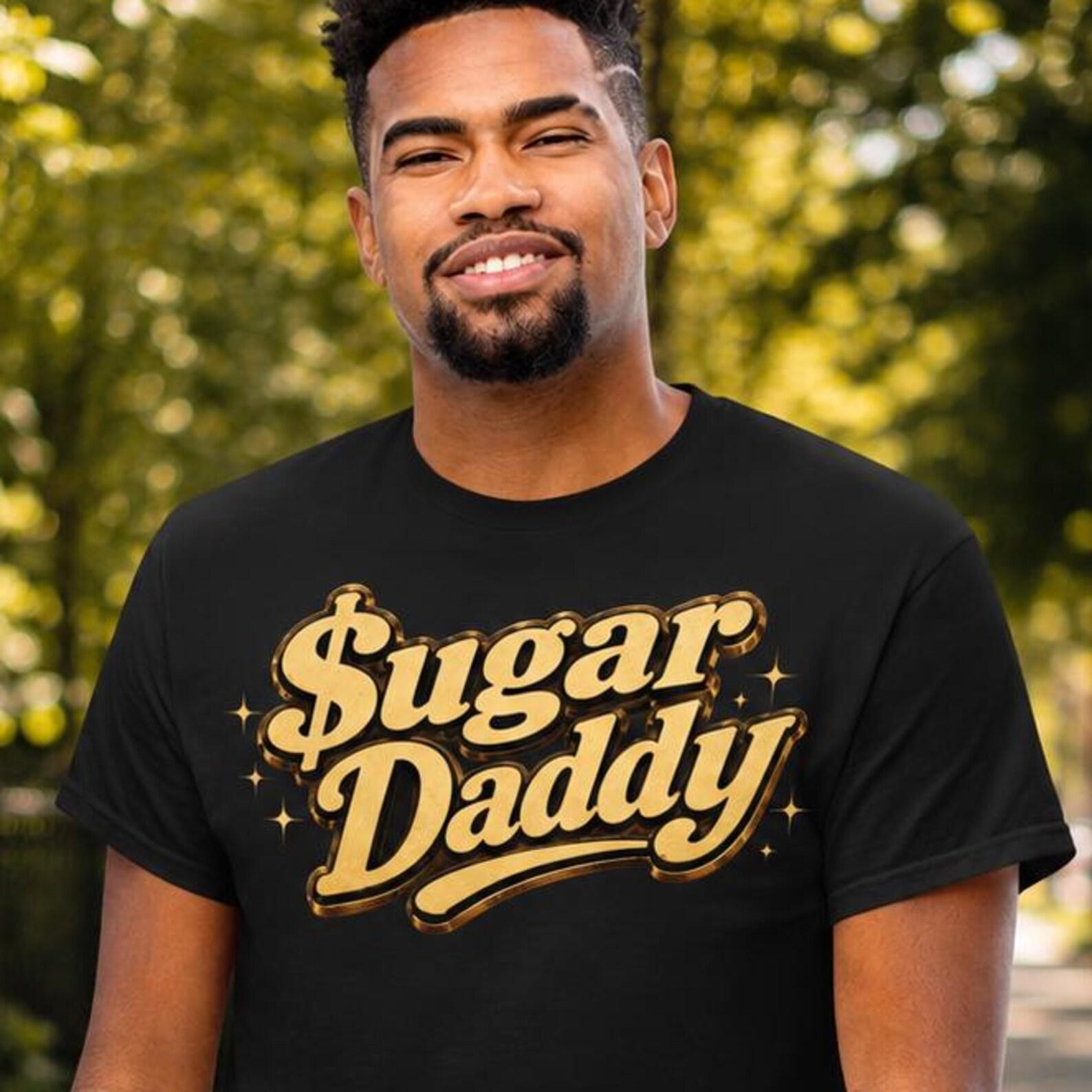 Sugar Daddy T Shirt, Funny Sugar Daddy Graphic Tee, Retro Gold Typography Shirt, Rich Lifestyle Gift, Trendy Vintage Statement Tee M