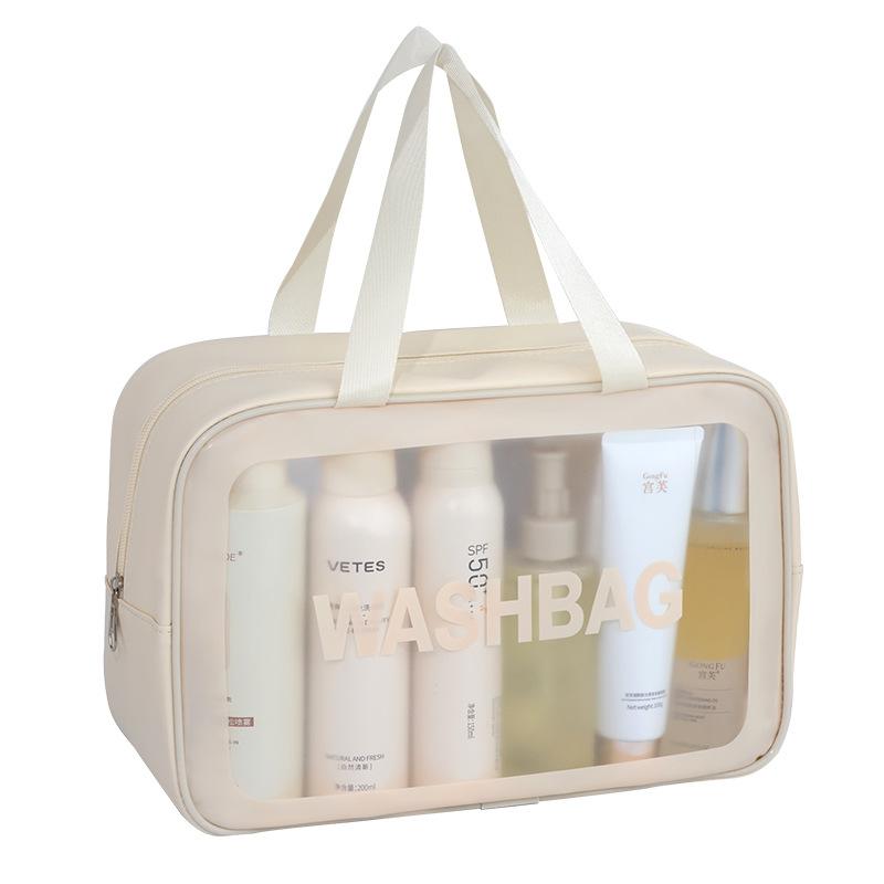 PU Letter Makeup Bag Large Capacity High Beauty Value Portable Cosmetic Storage