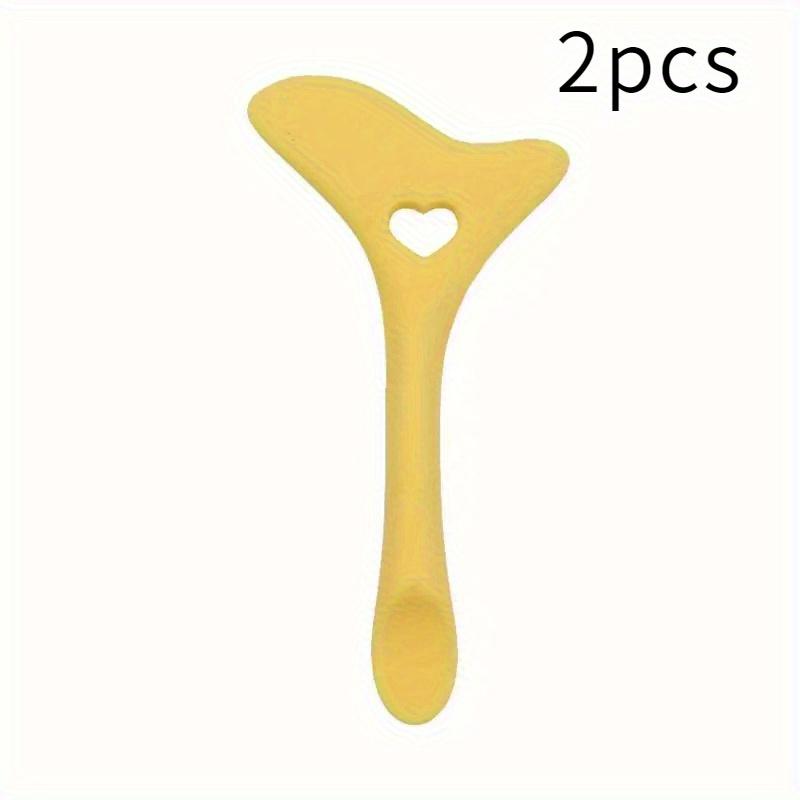 

2 шт.[Багаторазовий трафарет для підводки] Багатофункціональний силіконовий трафарет для підводки| Легко чистити, Захисник для туші, Направляюча для підводки, Підходить для макіяжу 2pcs жовтий