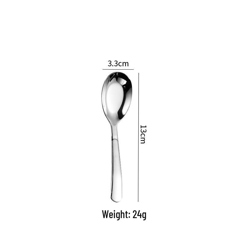Thickened 316L Stainless Steel Teaspoon: Flat Bottom, Household & Children s Soup Spoon.