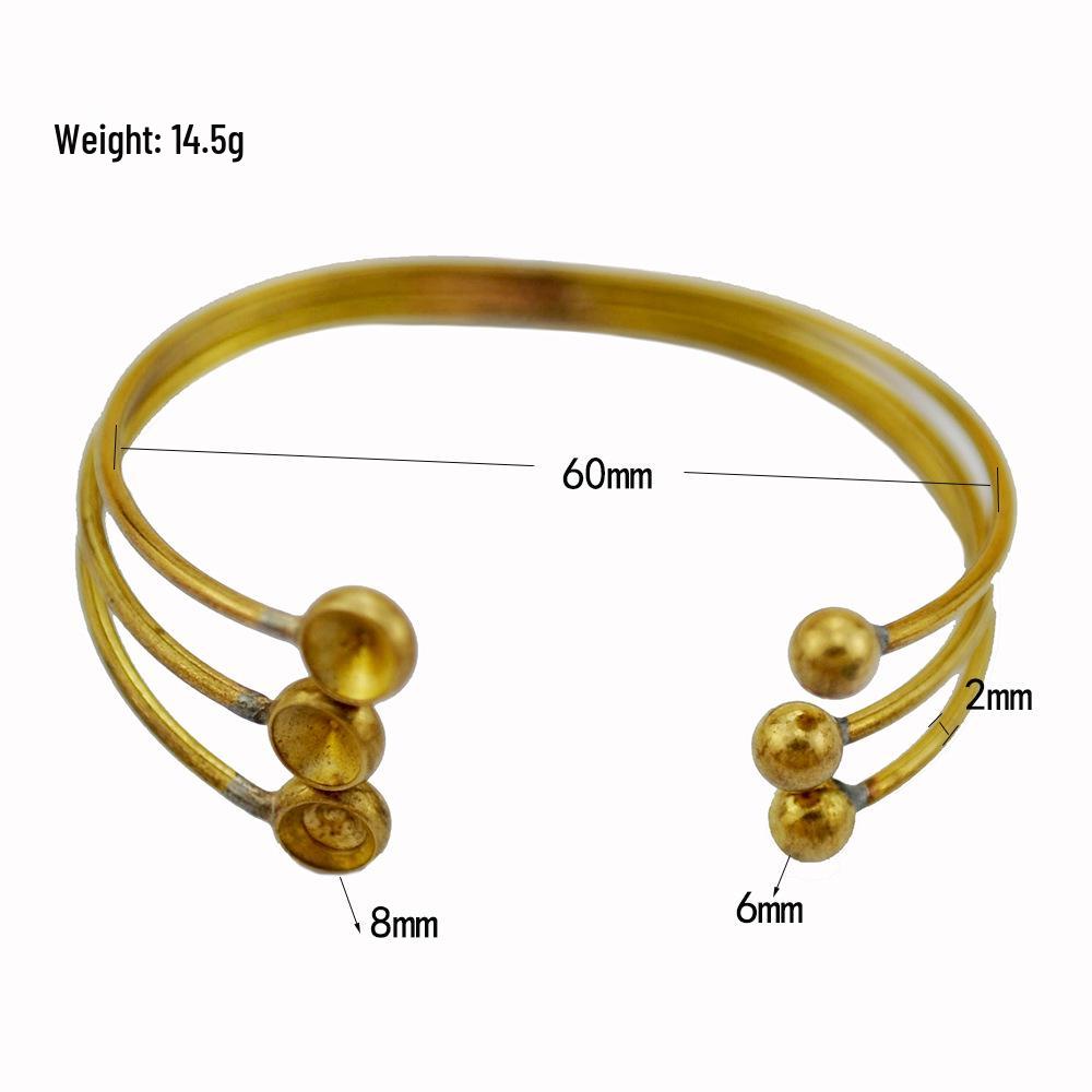 Korean Style Geometric Openable Pure Copper Bracelet for Women