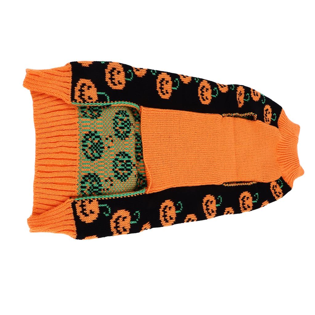 Halloween Hunde Pullover Niedliches Kürbis Muster Hunde Kürbis Rollkragen Hunde Strickwaren für Kleine Hunde Welpen