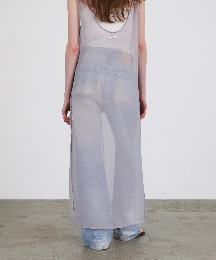 Leuba Sheer Layered Maxi Dress - Lilac Gray