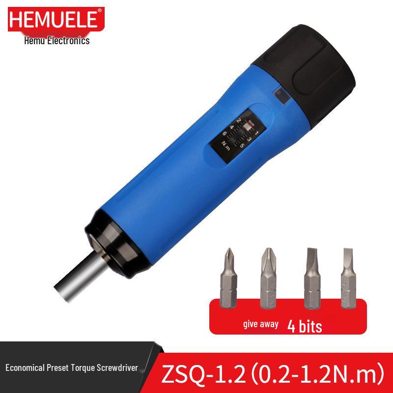 HEMU Preset Torque Screwdriver with Adjustable Idle Slip & Bit Set