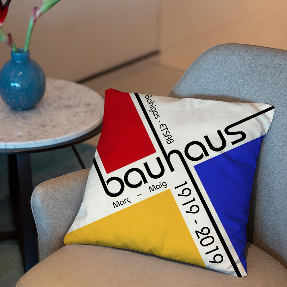

Famous B-Bauhaus Designs Cushion Cover 2-in-1 Reversible Plush Pillow Cover | Car/Sofa/Bed | Perfect Gift 12x12Inch