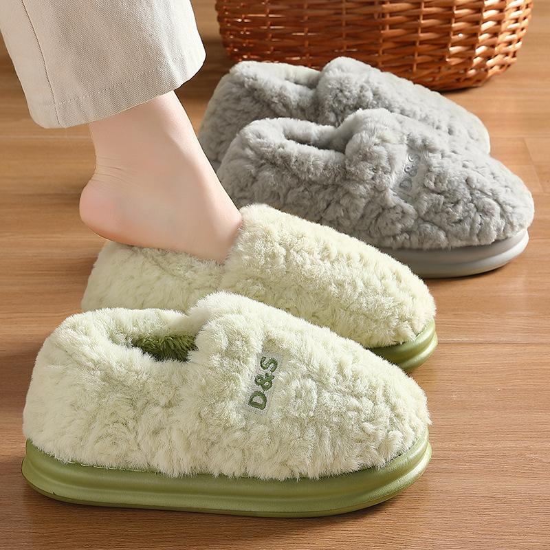 Cotton slippers autumn and winter bags and home indoor household thick bottom non-slip warm fluffy slippers winter