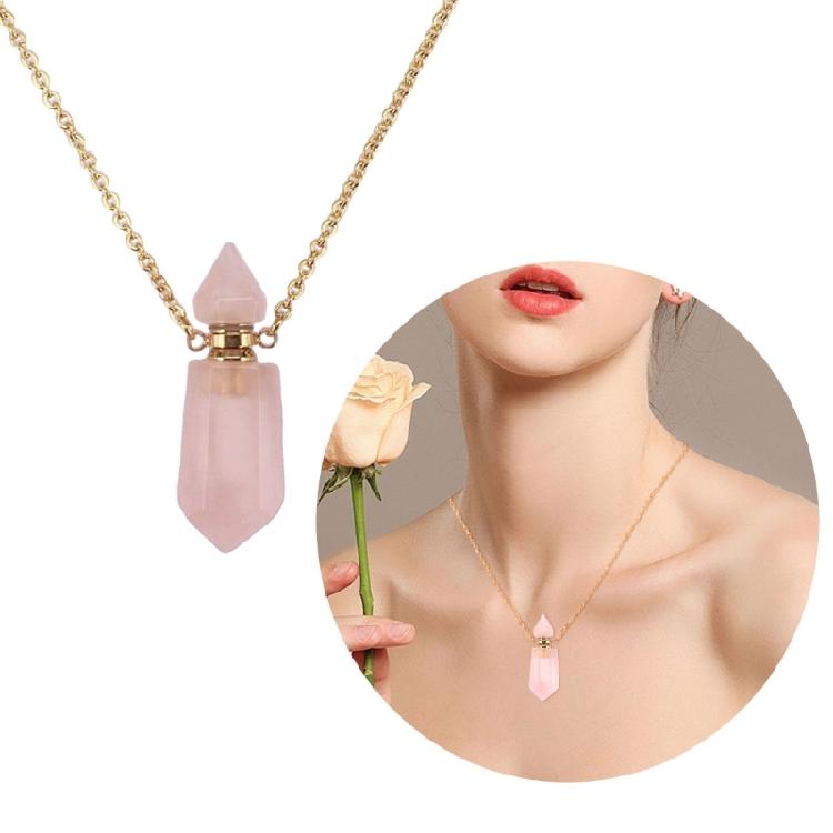 Einzigartiger Kristall Parfümflakon Halskettenanhänger Verstellbare Länge Schlüsselbeinkette Edelstahl Kabelkette Damen Choker