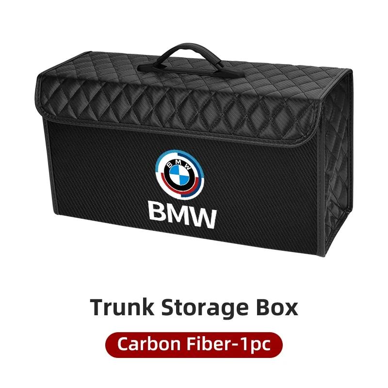 KWYP9 Hot Car Trunk Storage Bag Leather Camping Box Collapsible Auto Emblem Organizer Accessories For BMW M Performance M5 E36 E6