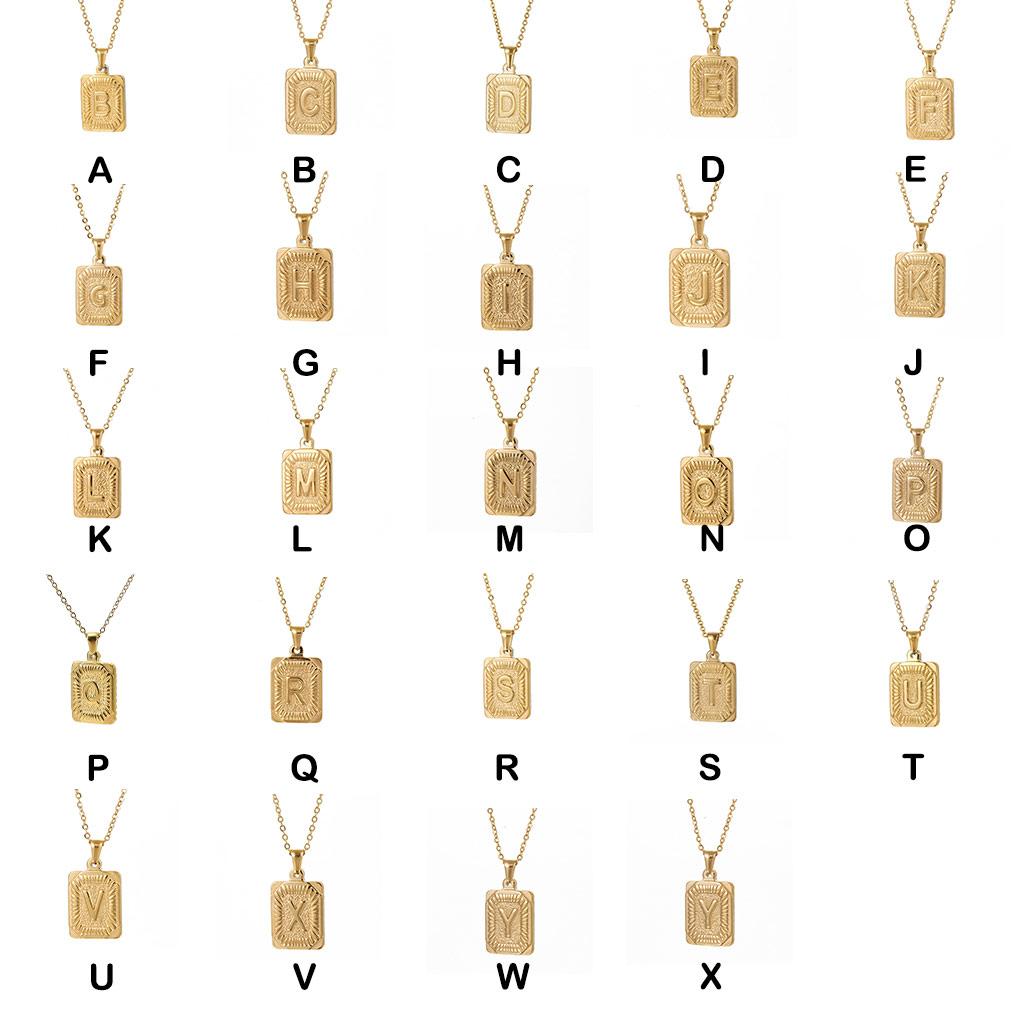 22 Monagram Hexagon A-Z Gold Filled Initial Letter Pendant Necklace Chain Unisex