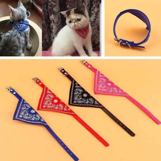 Pet Cats Small Dog Collar Adjustable Scarf Triangle Neckerchief Bandana Towel