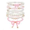 Hot Selling Girlfriend Bracelet Bohemian Pink Bow Pendant Bracelet Female Pearl Crystal Bracelet Set