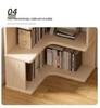 Solid Wood Corner Bookshelf - Floor-Standing Right Angle Storage Rack