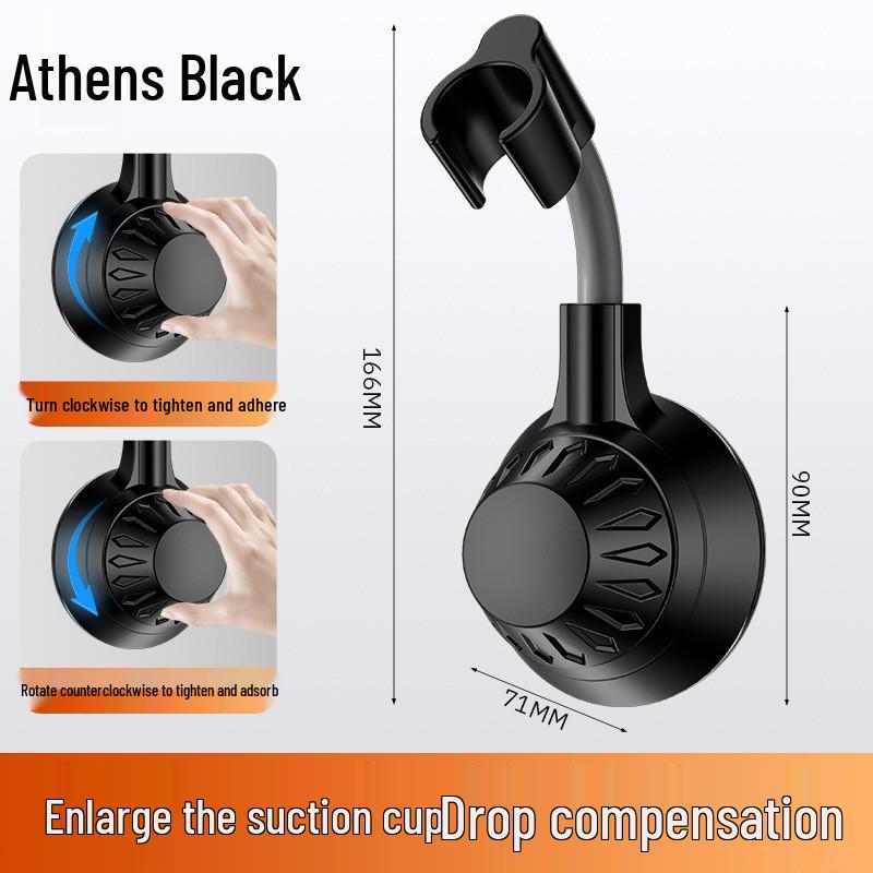 Punch-Free Adjustable Shower Head Holder with Suction Cup Base