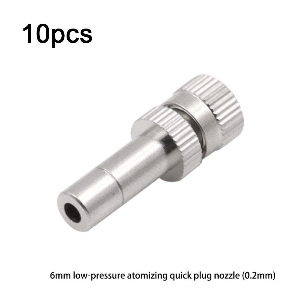 10Pcs 6mm Misting Nozzle Fast Connect Mist Fog Sprayer Spray Nozzles Gardening