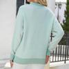 IHUASU Damen Herbst und Winter Gestreifter Mode Langarm O-Ausschnitt Gestrickter Lockerer Patchwork Pullover Pullover