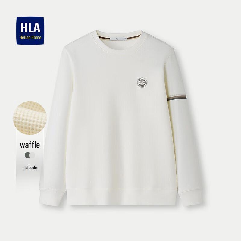 Męska bluza typu pulower o wąskim kroju z dzianiny waflowej