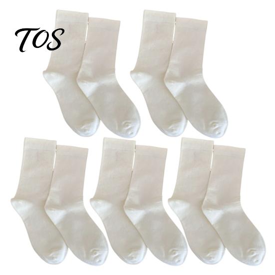 Soft Cotton Crew Socks 5 Pairs Solid Color Set, Moisture Wicking Breathable Warm for Women, Stretch Casual Mid-calf Spring Autum Comfortable Stretchy