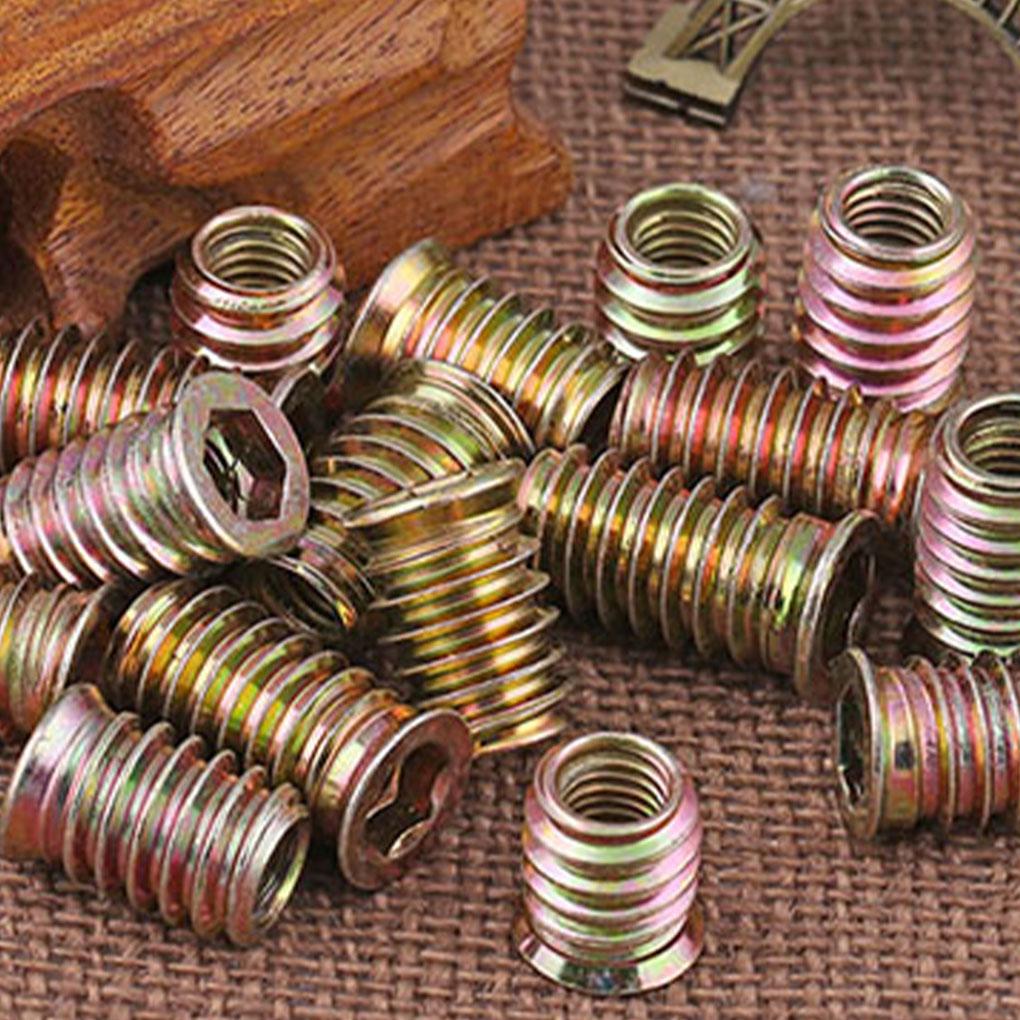 20 PCSThreaded Inserts Nuts, Wood Insert Assortment Tool Kit, M6/M8 Furniture Screw Inserts Fastener