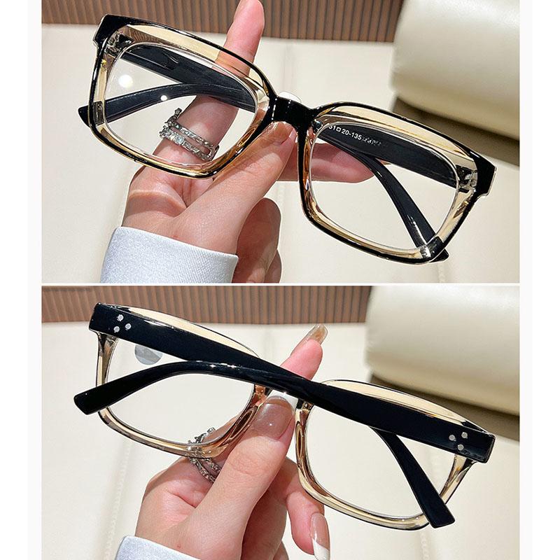 Anti Blue Light Reading Glasses Women Trendy Transparent Large Frame Far Sighted Eyeglasses