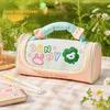 Oxford Cloth Cute Clover Pencil Case With Embroidery Large Capacity For Students And Office