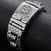 Religious Bracelet for Men 316L Stainless Steel 22MM Buddhist Scriptures Link Men's Bracelets Leather On Hand Jewelry Massive