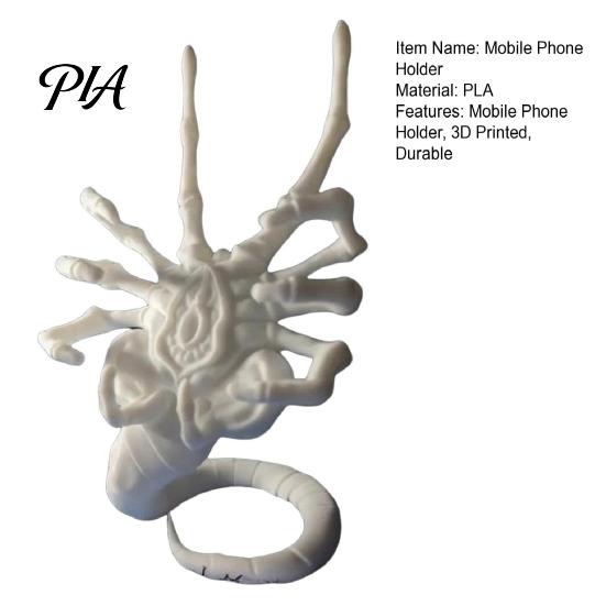 Trendy Desktop Decoration Alien Facehugger Phone Stand, Unique 3D Printed Cell Holder, Adjustable Viewing Angle Stand Sturdy PLA Decorative Smartphone