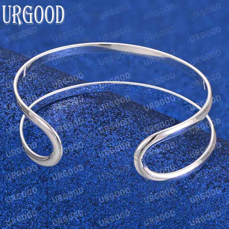 925 Sterling Silber Doppel Runddraht Armband Mode Hochzeit Schmuck