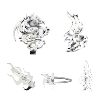 Punk Flame Dragon Duckbill Clips Totem Hair Side Clips Halloween Hair Grips Ponytail Decoration Cosplay Hair Barrettes