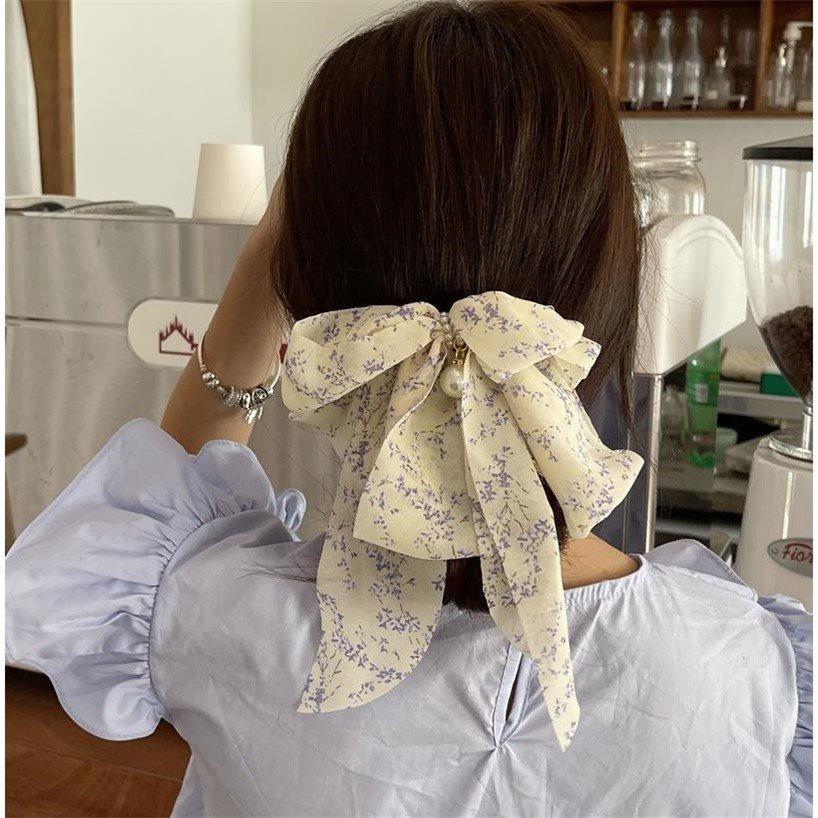 New Red Bowknot Hairpin Fashion Women Hair Clip Fabric Korean Style Long Ribbon Butterfly Hairpin Hair Accessories
