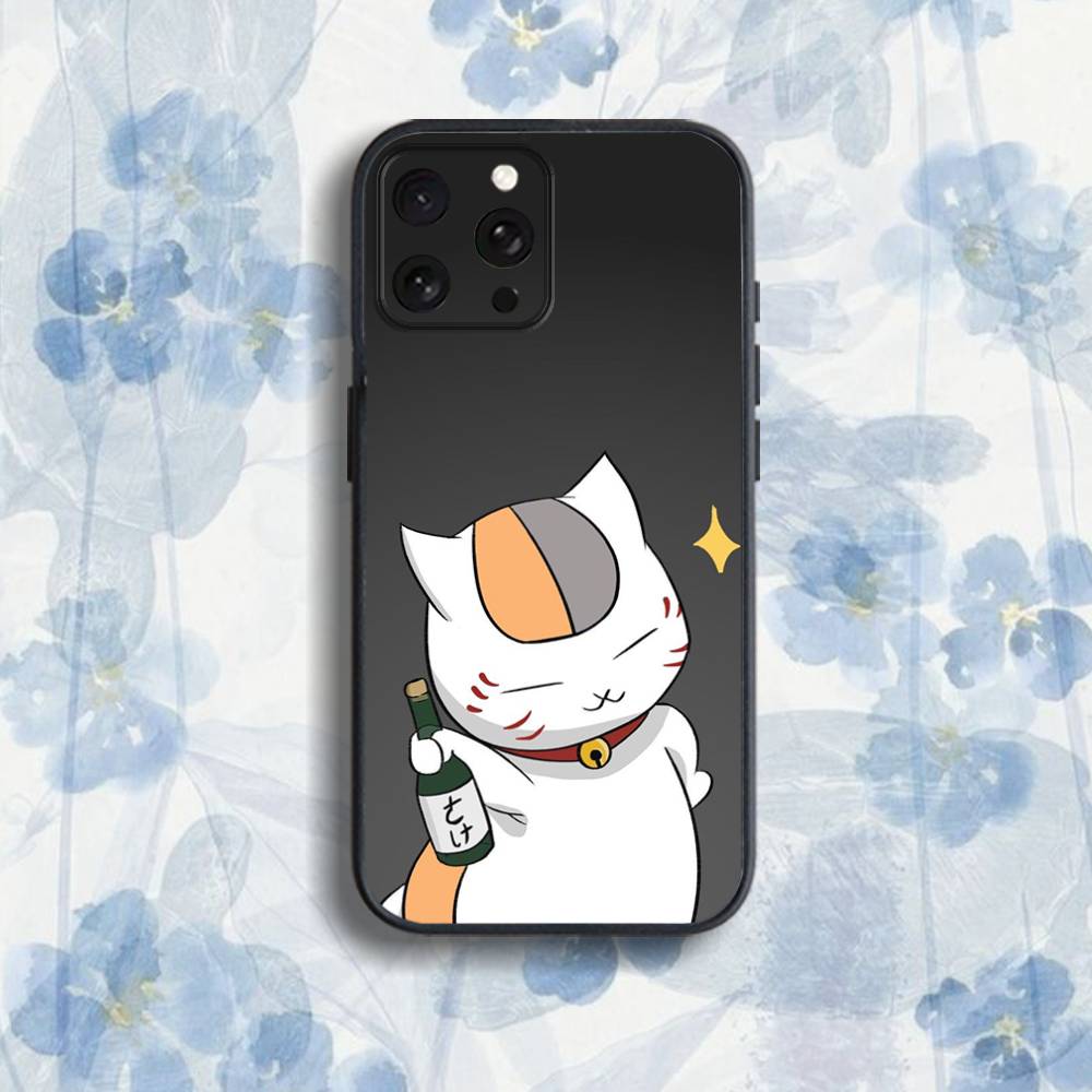 Natsume Y-yuujinchou Nyanko Phone Case For iPhone 17,16,15,14,13,12,Pro,Max,Plus,E,SE4,Air,Mini Black Soft Box