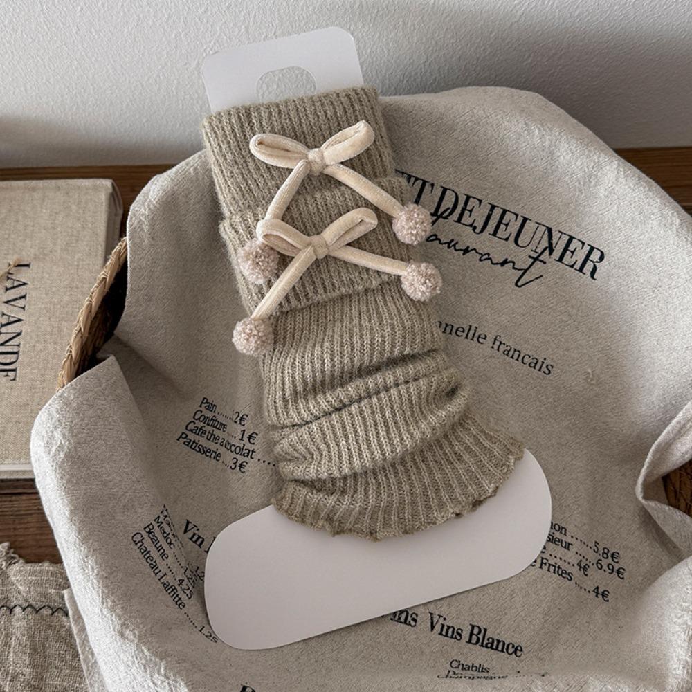 Thickened Knitted Foot Cover Solid Color Crochet Socks Boot Cuffs Spring, Autumn and Winter