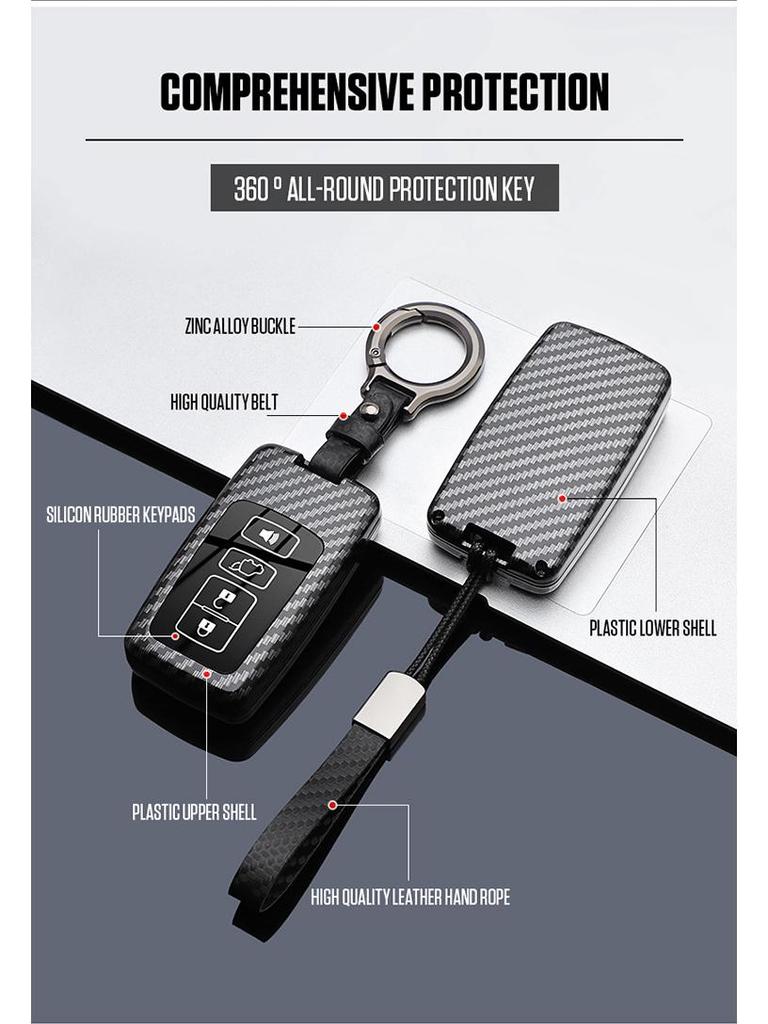 Housse de clé premium pour Toyota Land Cruiser, Prado, Prius importés