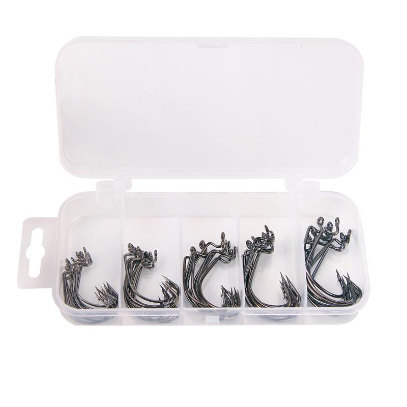 Fishing Tackle Accessories Luya Bait Soft Bait High Carbon Steel Fishing Hook Black Nickel Crank Fishing Hook чёрный