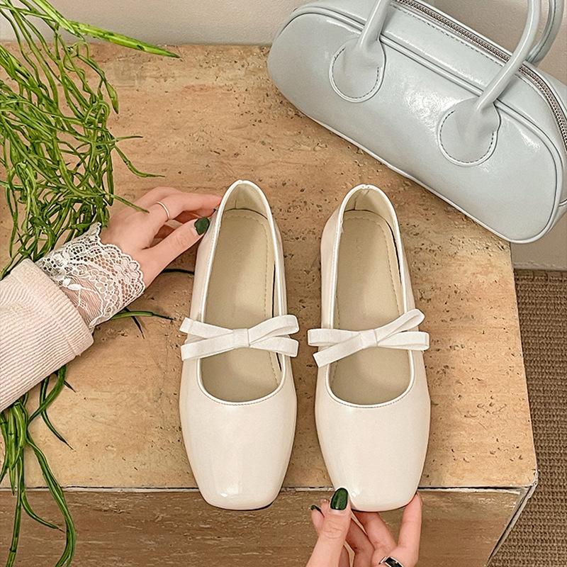 Fashion Flat Bottomed Shallow Mouth Single Shoe Women's New Spring Autumn Fashion Bow Comfortable Simple Versatile Flat Shoes