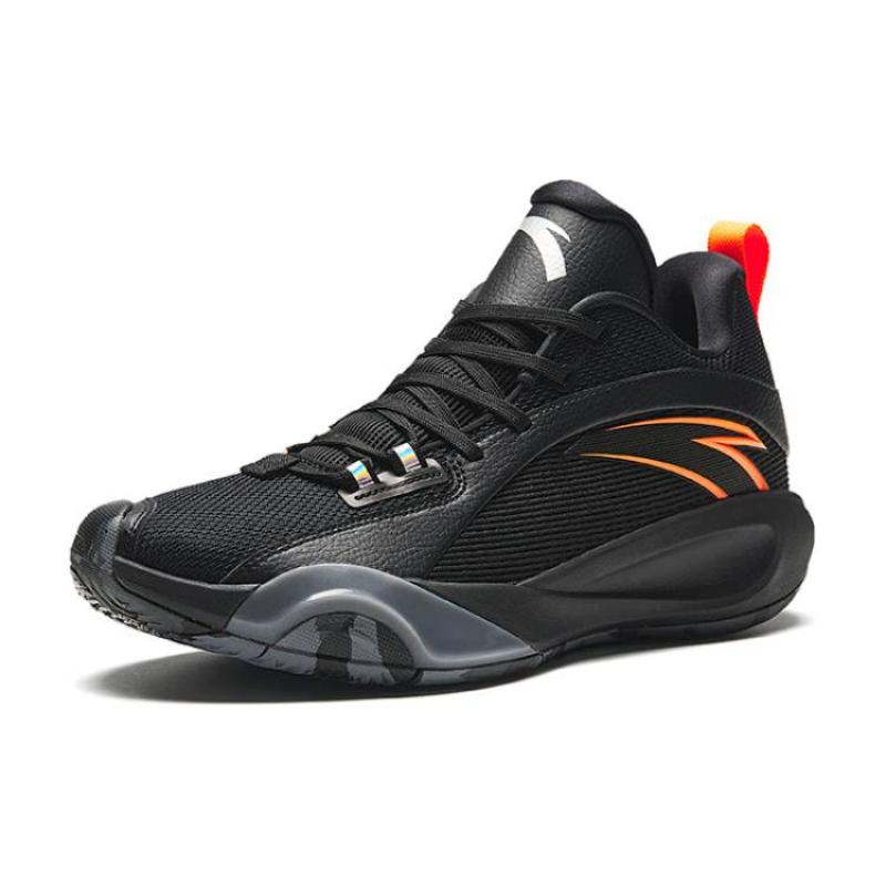Anta Wind Tunnel 4 Abrasion Resistant Low top Basketball Shoes Men's Black Sneakers 112411605-2
