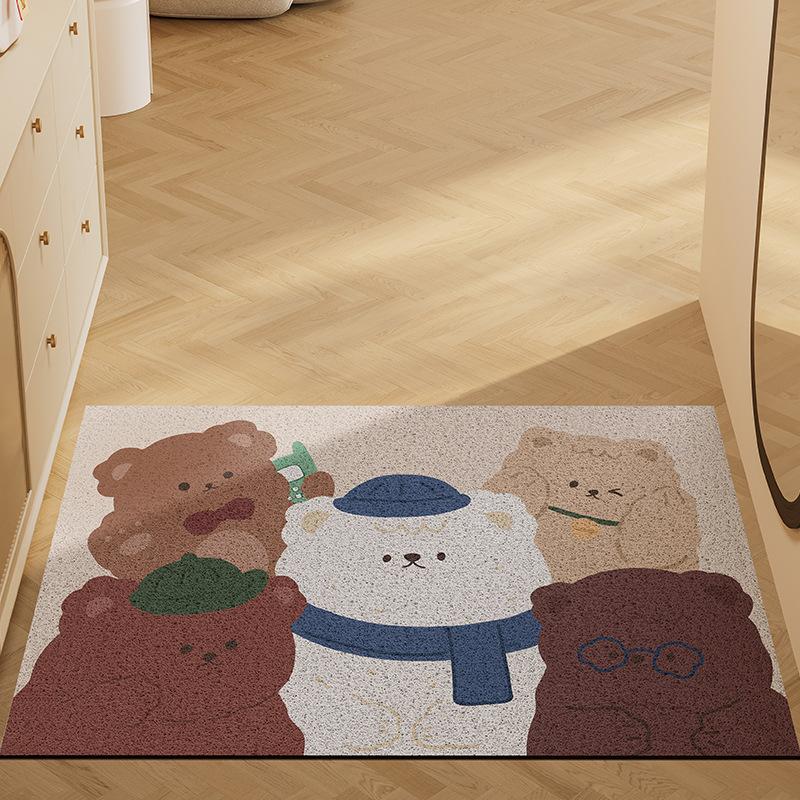 Creative Door Floor Mat Silk Ring Porch Foot Pad Can Be Cut, Dust And Mud Scraping Household Door Anti-Skid Mat