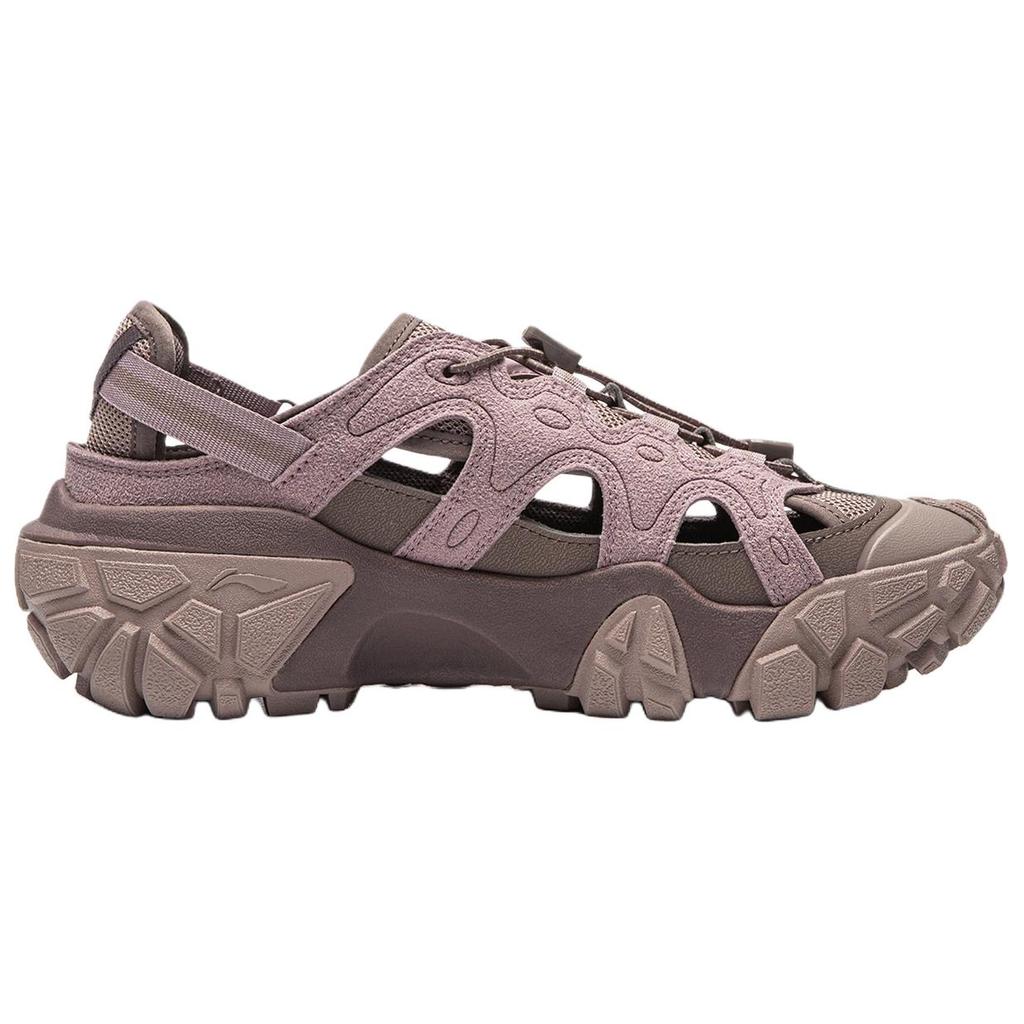 Li Ning Sand Dune Synthetic Leather, Textile Breathable River Trekking Shoes Women's Rose Umber AGUW028-4