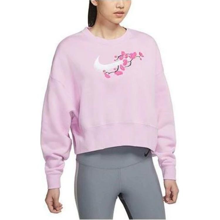 Nike Sweatshirts Women's Pink Crew Neck Moderate Regular DJ4136-621