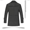 Men's Mid-Length Wool Coat with Scarf Collar and Thick Cotton Lining