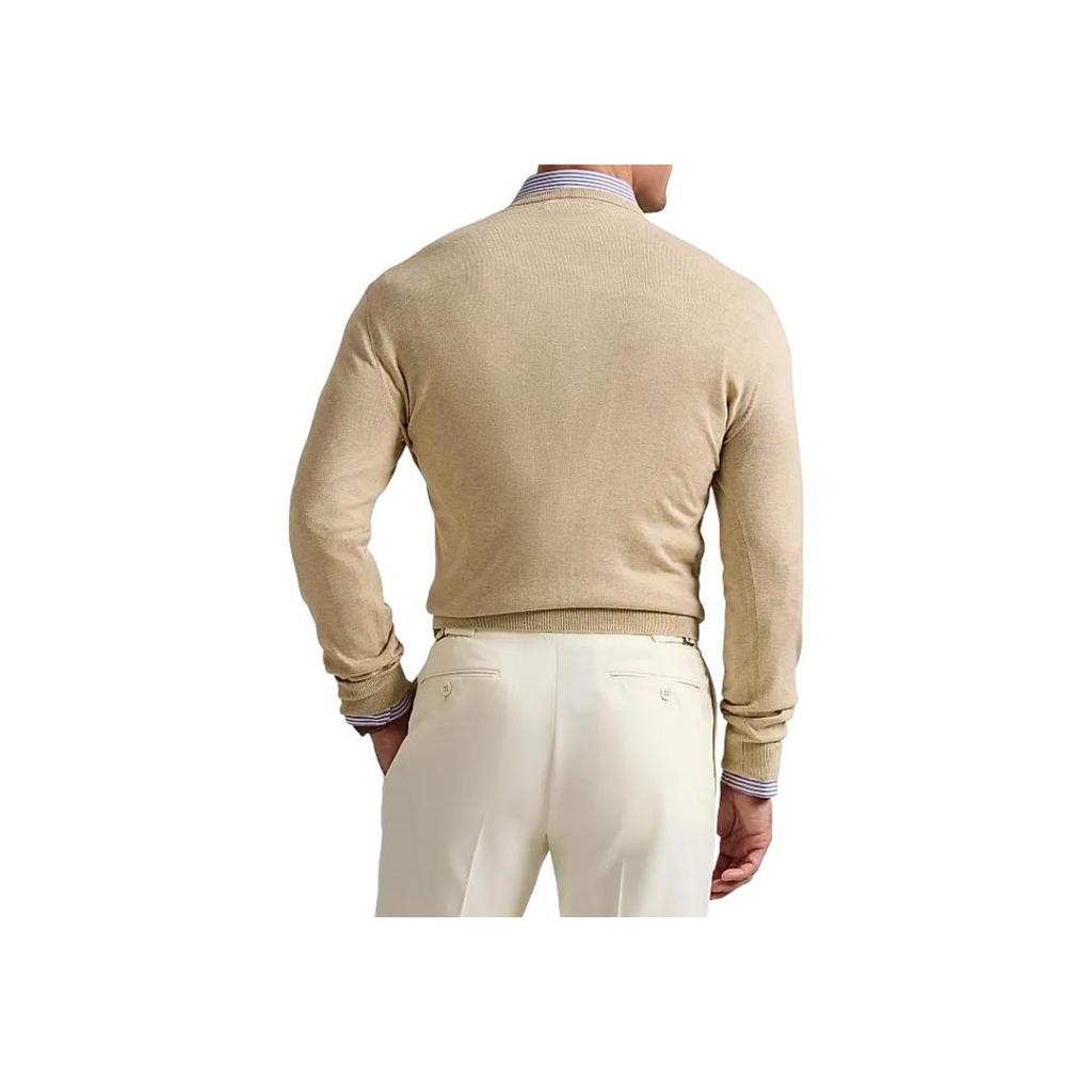 Polo Ralph Lauren Logo Embroidered V-Neck Pullover Long Sleeve Knit Sweater Men sweater 710890561-502