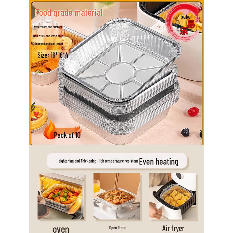 Food Grade Square Tin Foil Bowls for Air Fryer and Oven Baking