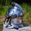 Ruthless Leader Roman Gladiator Helmet - 20 Gauge Steel Medieval Replica Costume Reenactment Leather Lined Spiked Helmet