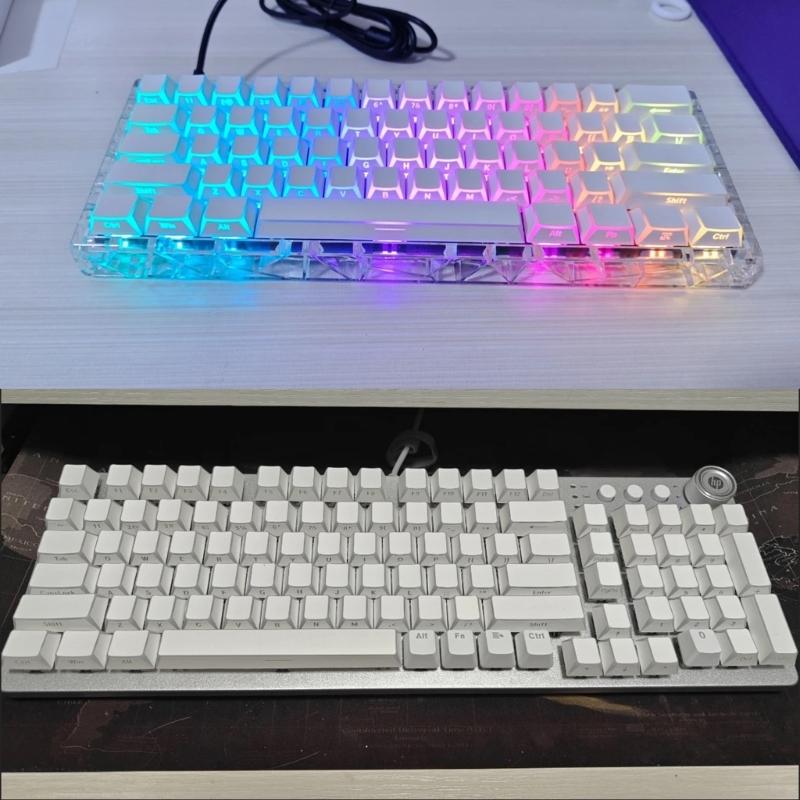 137 Tasten PBT Double Shot Seitenaufdruck TastenkappenFür 61 64 68 75 84 87 96 98 100 104 108 Tasten Mechanische Tastatur Kantenbeleuchtung