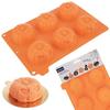 Silicone Muffin Mold - Unbranded - Halloween 6 Pumpkin Shapes - Hot Cold Resistant - Non-stick