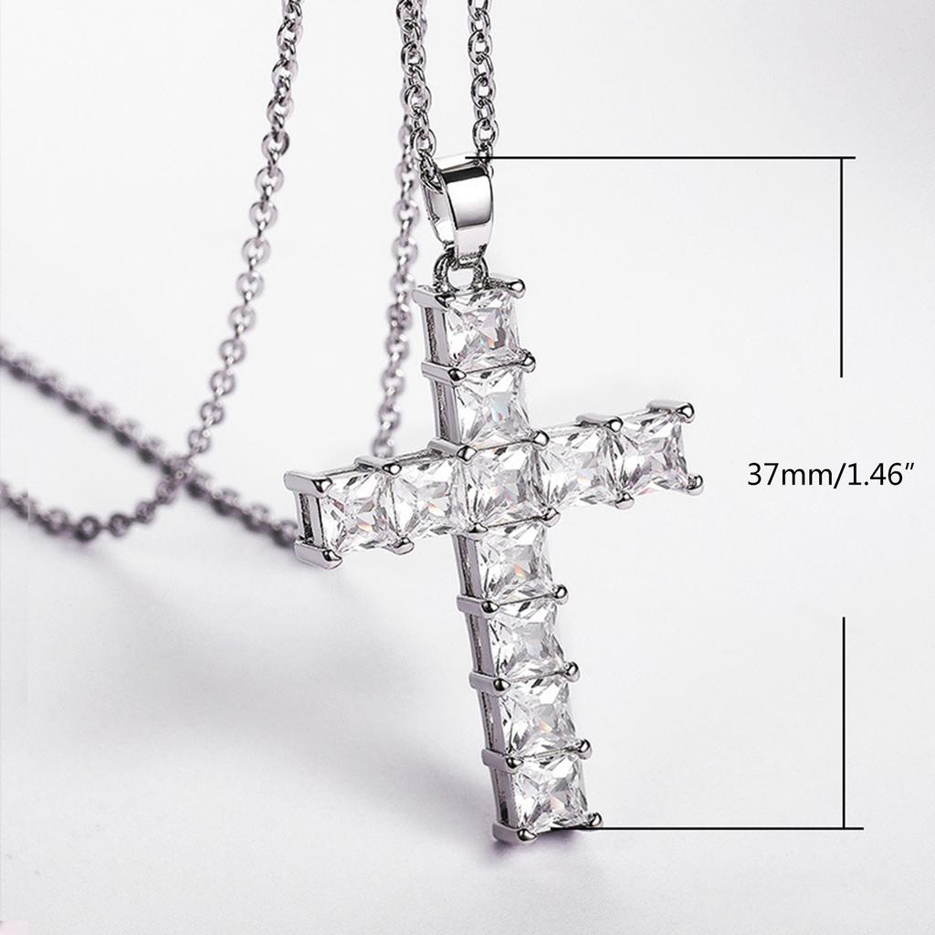 Cross-shaped Pendant Necklace Luxury Zirconia Delicate Accessories Anniversary Gift Women Statement Cross Necklaces