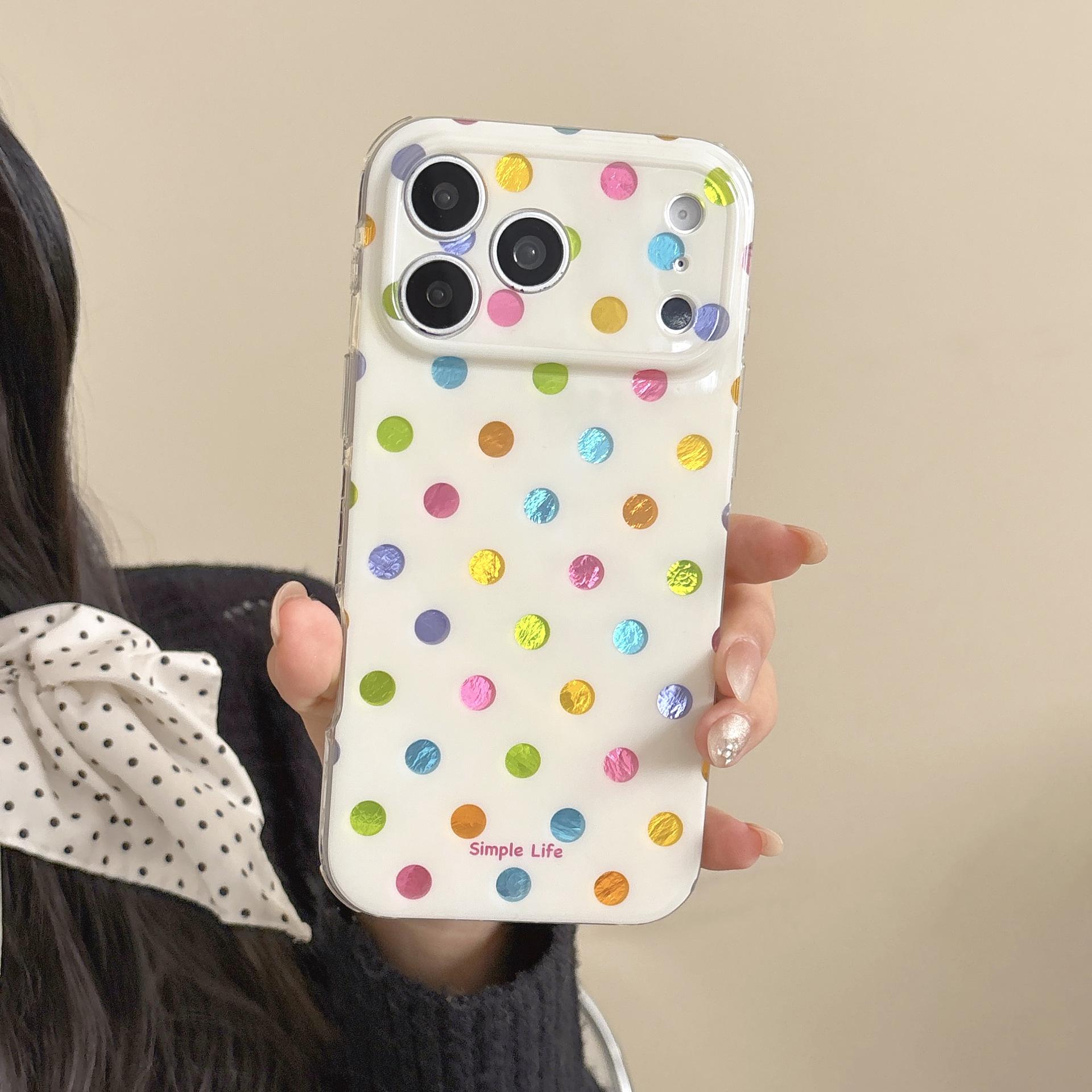 

Colorful Foil Wave Dot Case for iPhone 17 Pro Max iPhone 14